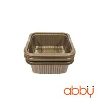 Khay nhựa 7cm đựng bánh Trung Thu 50-75g nâu cà phê PP (10 chiếc)