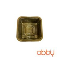 Khay nhựa 7cm đựng bánh Trung Thu 50-75g nâu cà phê PP (50 chiếc)