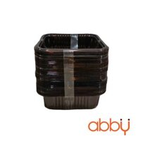 Khay nhựa 9cm đựng bánh Trung Thu 125-150g nâu cà phê PP (50 chiếc)