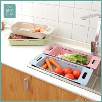 Khay nhựa chữ nhật đựng chén đĩa gác bồn có thể thu gọn tiện lợi (Kiện 80 cái)