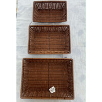 Khay nhựa chữ nhật sâu lòng đựng các loại trái cây và vật dụng gia đình