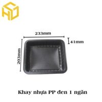 Khay nhựa đen PP đen 1 ngăn -đựng thực phẩm | Khay đựng thực phẩm đông lạnh | Khay nhựa đựng đồ tươi sống