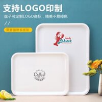 Khay nhựa đơn giản Ins, khay nước, khay trà, khay melamine hình chữ nhật, khay nhựa gia dụng màu trắng, khay melamine hình chữ nhật, logo tùy chỉnh