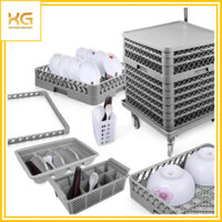 Khay nhựa đựng dao muỗng nĩa đũa, rack đựng dao nĩa nhà hàng 4 ngăn 8 ngăn