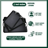 Khay Nhựa Giả Gỗ Hình Chữ Nhật Chống Trượt Cao Cấp