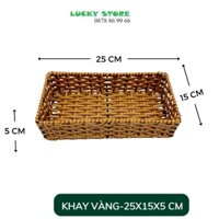 Khay nhựa giả mây hình chữ nhật 25 cm