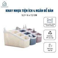 Khay nhựa tiện ích 4 ngăn để bàn,, khay nhựa 4 ngăn đựng bút, đồ dùng đa năng - Chính hãng MINIIN Giao màu ngẫu nhiên - 1 Khay