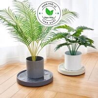 Khay nhựa tròn gân sọc đựng chậu cây,Đế kê chậu hứng nước thông minh,Kệ để vật dụng di chuyển 360 tiện dụng ( zide lớn )