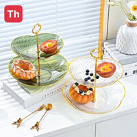 Khay Nhựa Trong Suốt 2 Tầng Đựng bánh kẹo