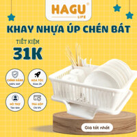 Khay Nhựa Úp Chén Bát Ráo Nước Tiện Lợi - Rổ úp bát đĩa có khay hứng nước giao màu ngẫu nhiên