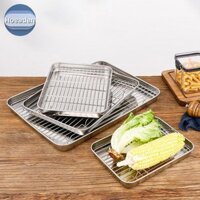 Khay nướng bánh bằng thép không gỉ Hoeaden có giá đỡ dây Bánh nướng BBQ Chảo Khay đĩa Lò nướng Giá nướng Dụng cụ nướng VN