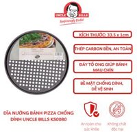 Khay nướng bánh Piza chống dính UBL KC0080 cho bề mặt bánh chín đều đẹp chất liệu thép carbon an toàn kích thước 33.5 x 1cm