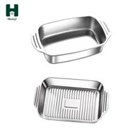 Khay nướng bánh sâu bằng thép không gỉ Homyl có động cơ, Chảo bánh có tay cầm, Khay phục vụ đa chức năng cho sân vườn ngoài trời