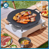 Khay nướng bánh thiết kế chống bỏng HshDUti Chảo nướng Bbq Hàn Quốc Khay nướng gang chống dính có tay cầm Hoàn hảo cho bánh nướng hải sản Bbq Steak Nướng đa chức năng cho bếp