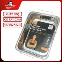 Khay nướng giấy bạc có tay cầm tiện dụng size lớn 36 x 29 x 7cm Uncle Bills KC0213 tiện lợi nướng gà cá rau củ BBQ khay dày tỏa nhiệt tốt giúp thực phẩm chín đều giữ nguyên hương vị hàng nhập khẩu độc quyền