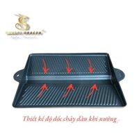 Khay nướng (ngói) gang nhôm chống dính 25x30cm Dragon