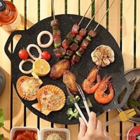 Khay nướng phủ chống dính kích thước 28CM/30CM/32CM/34CM/36CM/38CM, chảo nướng Hàn Quốc hình phẳng để nướng bơ/thịt bò