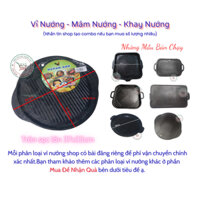 Khay nướng thịt BBQ nhôm chống dính tròn sọc lớn 37x33 không khói trên bếp ga đa năng