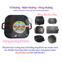 Khay nướng thịt BBQ vuông quai lủng 39x32 nhôm chống dính không khói trên bếp ga đa năng