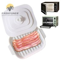 Khay nướng thịt xông khói lò vi sóng FASHYUNER, Khay nướng chảo thịt xông khói vuông bằng silicon, chịu nhiệt độ cao Dễ dàng làm sạch có nắp Đĩa thuyết trình Sushi để nấu ăn bằng lò vi sóng