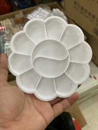 Khay pha màu , họa cụ vẽ , khay màu nước Lalunavn - B55 -  Mẫu tròn DK 17cm