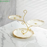 Khay phục vụ 3 tầng BLAZESKY, Giá đỡ bánh hình nhánh công suất lớn, Đĩa trái cây ba lớp ổn định hiện đại tại nhà