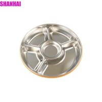 Khay phục vụ bằng thép không gỉ SHANHAI, Hộp cơm trưa có thể tái sử dụng di động, Ngăn tròn 3 / 4 / 5 / 6 ngăn có nắp nhựa Hộp đựng đồ ăn nhẹ