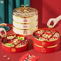 Khay Phục Vụ Chia Có Nắp Đĩa Trái Cây Năm Mới Trung Quốc Cho Kẹo Trái Cây Các Loại Hạt Và Đồ Ăn Nhẹ