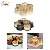 Khay phục vụ chia, Hộp đựng đồ ăn nhẹ có nắp, Đĩa kẹo và đai ốc có thể xoay được cho sô cô la, tráng miệng, trái cây sấy khô