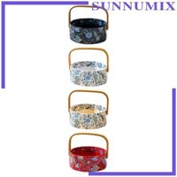 Khay phục vụ có thể tái sử dụng Hoa văn trang trí Eay để mang theo Tay cầm bằng gỗ cho nhà bếp Giá trái cây đa năng thanh lịch