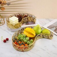 Khay Phục Vụ Thực Phẩm POKINGE, Khay Đựng Mặt Trăng Sắt Ramadan, Đĩa Trái Cây Khô Trang Trí Mặt Trăng Đĩa Trái Cây Ăn Nhẹ Hộp Bảo Quản Trang Trí Nhà Cửa