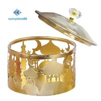 Khay Ramadan có nắp - Khay vàng kim loại Eid Mubarak Khay Ramadan Đĩa kẹo Hộp đựng thực phẩm Hộp đựng bánh quy, Dễ sử dụng Tay nghề tinh xảo
