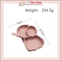 Khay silicon nhỏ đế hút chống đổ hình voi,Baby Tôm, khay ăn tự chỉ huy