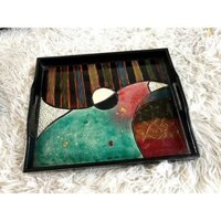 Khay sơn mài cao cấp Thanh Bình Lê size D31xR25.5XH3 cm đẹp mắt, sang trọng,...