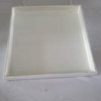 Khay sơn mài cao cấp Thanh Bình Lê màu trắng trơn đẹp mắt, sang trọng size 33x33x4.5cm