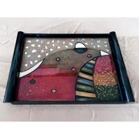 Khay sơn mài Thanh Bình Lê size 42x30x2.5 cm khảm cừ, trứng hàng cao cấp xuất khẩu