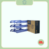 Khay tài liệu 3 tầng (Xanh, Ghi) - Kệ Đựng Sách Vở Hồ Sơ Giấy Tờ Văn Phòng Nhỏ Gọn Tiện Lợi TCT 230