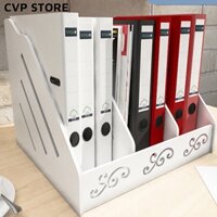 Khay Tài Liệu Để Bàn Bằng Gỗ Nhựa, Giá Đựng Tài Liệu Văn Phòng 3 Ngăn Tiện Ích Lắp Ghép Đơn Giản Kích Thước 30*24*28 cm