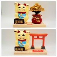Khay tài lộc mèo thần tài cây tài lộc cổng Torii chưng bàn làm việc bàn thờ thần tài