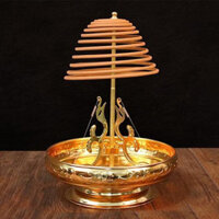 Khay thắp hương vòng hình rồng 2 màu Diệu Tâm - Vàng