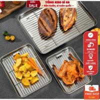 Khay thịt nướng chất liệu Inox cao cấp, khay để ráo dầu đủ size