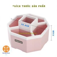 Khay tiện ích lục giác 5 ngăn để bàn nhựa Việt Nhật, khay đựng đồ đa năng màu xinh xắn MS1337 - Khay lục giác