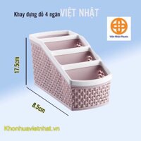 Khay tiện ích lục giác 5 ngăn để bàn nhựa Việt Nhật, khay đựng đồ đa năng màu xinh xắn MS1337 - Khay tiện ích 4 ngăn