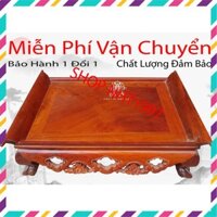 Khay trà ba bông gỗ hương - Khay trà hoa mai gỗ