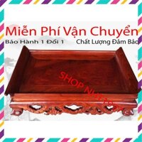 khay trà ba bông gỗ hương - Khay trà hoa mai gỗ