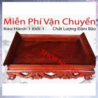 khay trà ba bông gỗ hương - Khay trà hoa mai gỗ