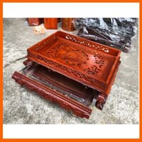 Khay Trà Cafe Cao Cấp Đục Hoa Tinh Sảo Gỗ Hương Khay chè rồng