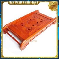 Khay trà chân cuốn gỗ hương - Khay trà cuốn thư - Khay trà gỗ hương