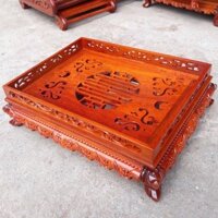 Khay Trà Chân Qùy Bằng Gỗ Hương-Khay trà rồng trầu gỗ