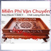 Khay Trà Chân Qùy Bằng Gỗ Hương - Khay trà rồng trầu gỗ
